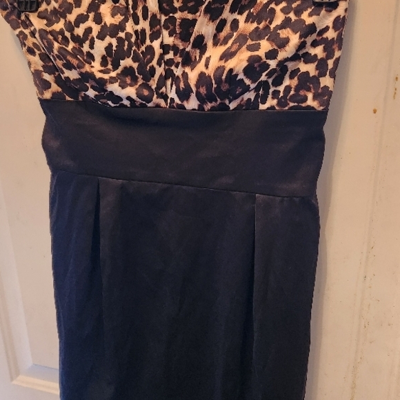 Chic Leopard Print and Black Dress - Picture 4 of 4